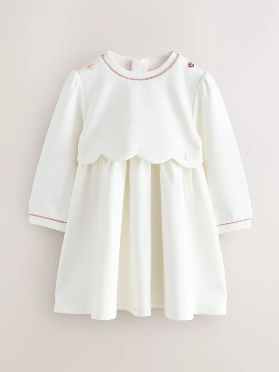 Wit - Baker by Ted Baker Ponte-jurk met gegolfde rand