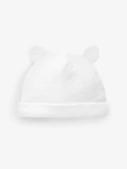 Wit - Beanie Jersey baby mutsen 3 set (0-12mnd)