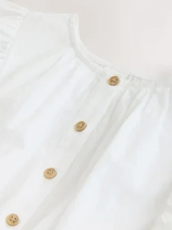 Wit - Blouse met gestrikte voorkant (3-16jr)