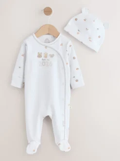 Wit - Born in 2026 baby pyjama en muts set (0 - 9 mnd)