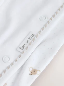 Wit - Born in 2026 baby pyjama en muts set (0 - 9 mnd)