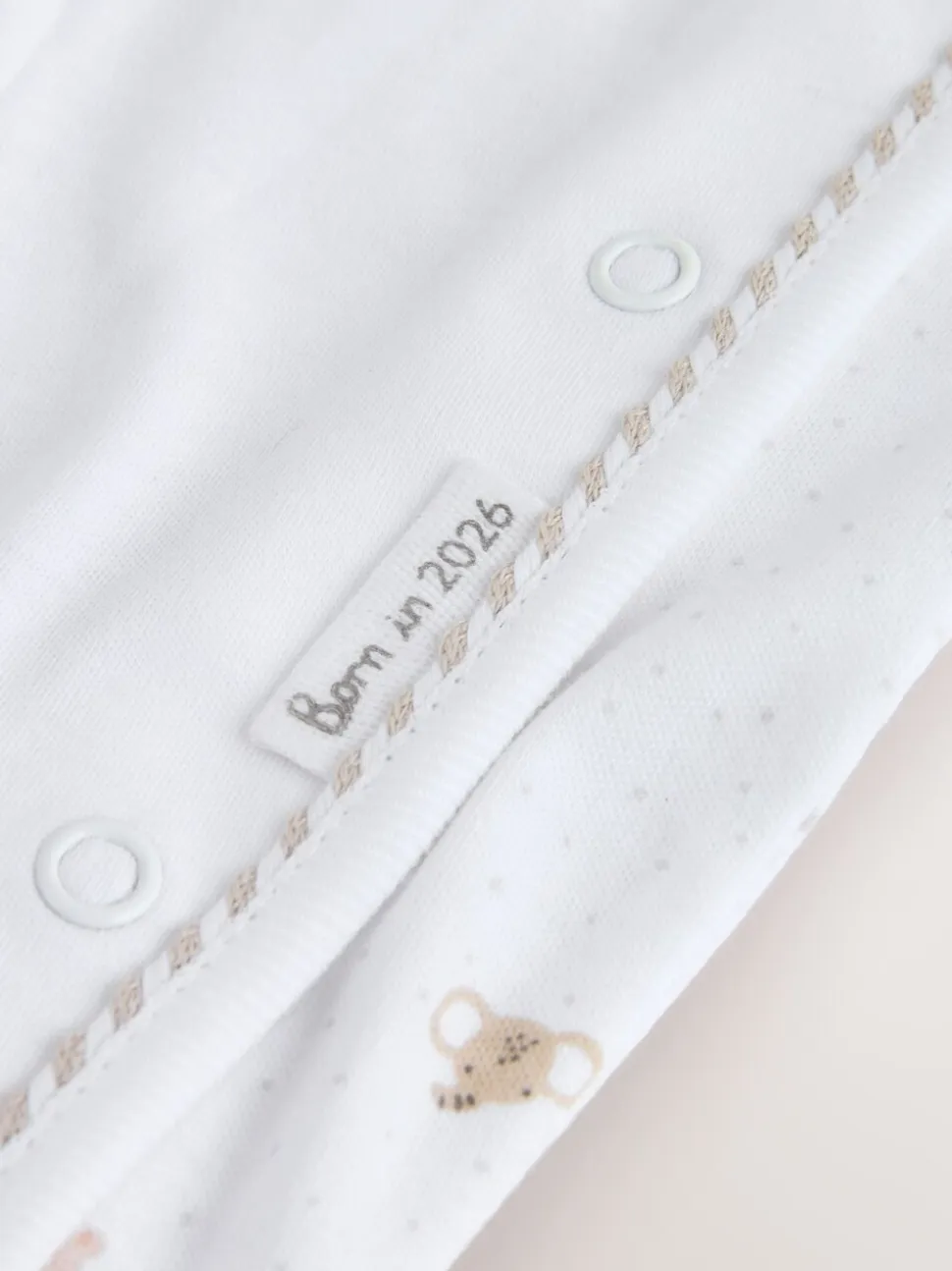Wit - Born in 2026 baby pyjama en muts set (0 - 9 mnd)