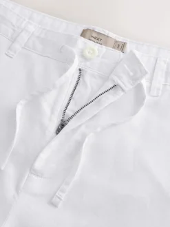 Wit - Broek van linnenmix
