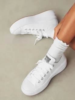 Wit - Converse All Star Move Chuck Ox sneakers met plateauzool