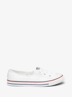 Wit - Converse balletsneakers met veters