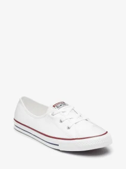 Wit - Converse balletsneakers met veters