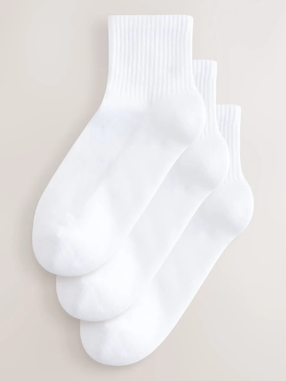 Wit - Cushion Sole Ribbed Sport Cropped Ankle Socks 3 Pack With Arch Support