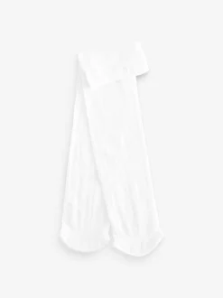 Wit - 40-denier maillot met stippen