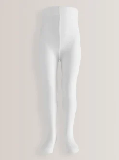 Wit - 40-denier maillot met stippen