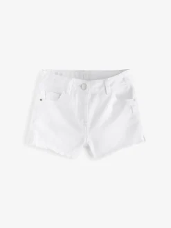 Wit - Denim shorts met rafels (3-16jr)
