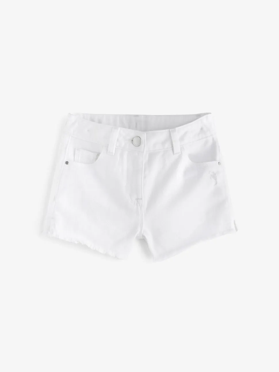 Wit - Denim shorts met rafels (3-16jr)