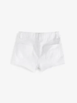 Wit - Denim shorts met rafels (3-16jr)