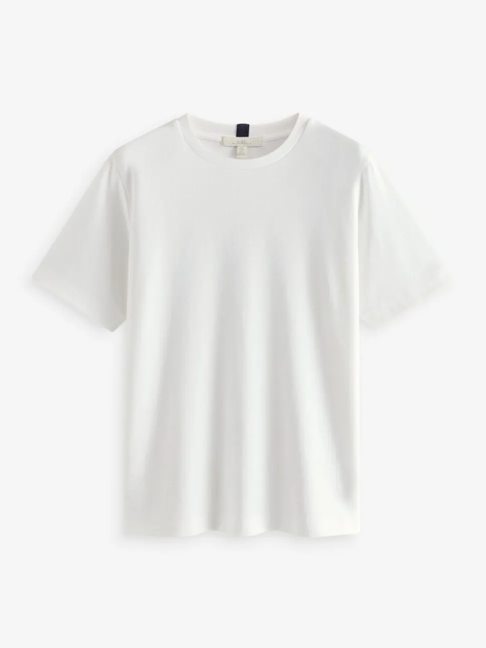 Wit - Dik T-shirt met ronde hals en korte mouwen
