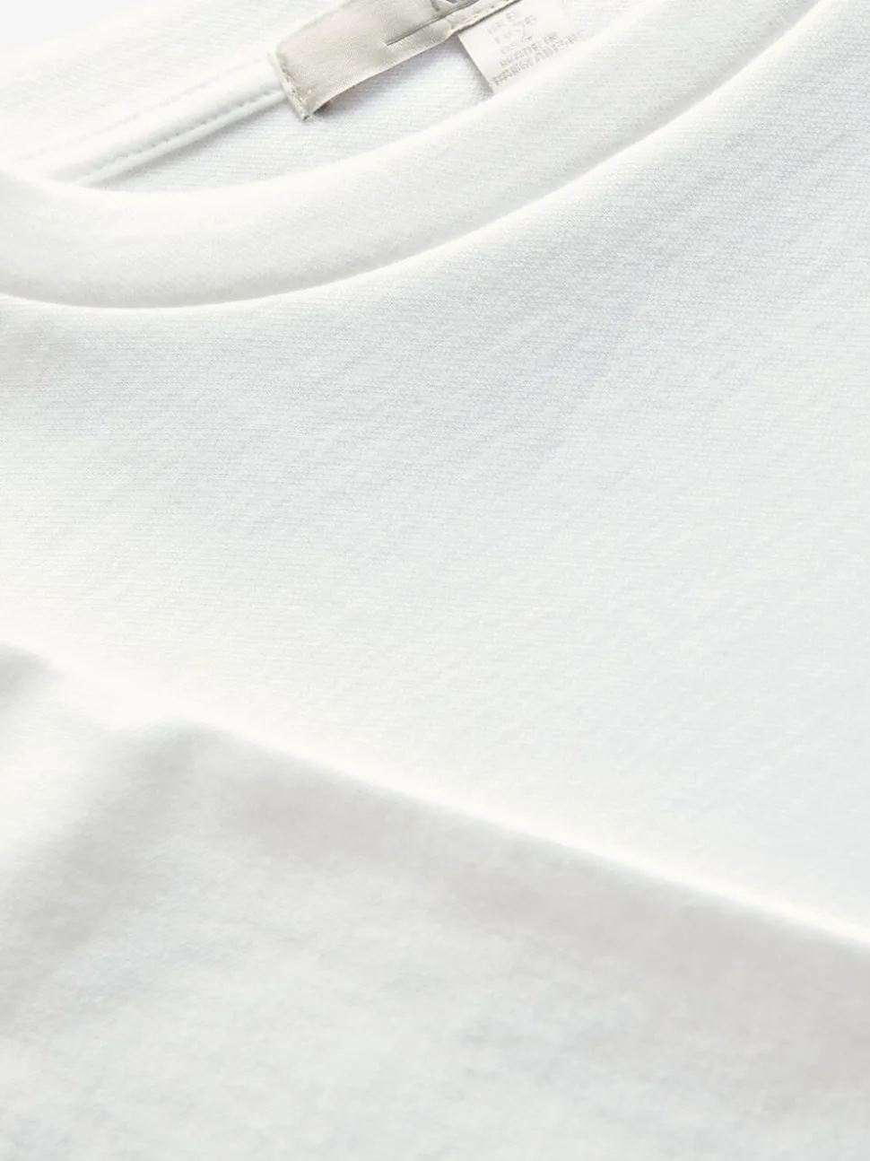 Wit - Dik T-shirt met ronde hals en korte mouwen