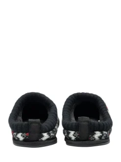 Wit - Dunlop heren pantoffelmuiltjes met Fairisle-patroon en warme voering