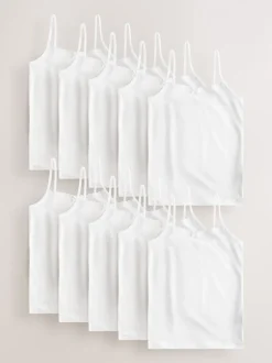 Wit - Elastische cami-hemdjes met bandjes (1,5-16jr)