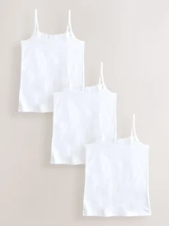 Wit - Elastische cami-hemdjes met bandjes (1,5-16jr)