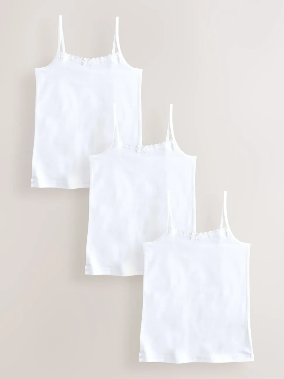 Wit - Elastische cami-hemdjes met bandjes (1,5-16jr)