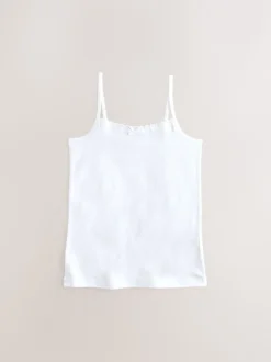 Wit - Elastische cami-hemdjes met bandjes (1,5-16jr)