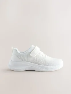 Wit - Elastische sneakers met veters