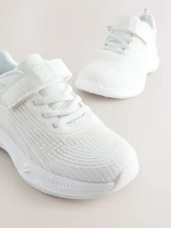 Wit - Elastische sneakers met veters