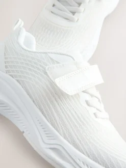 Wit - Elastische sneakers met veters