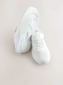 Wit - Elastische sneakers met veters