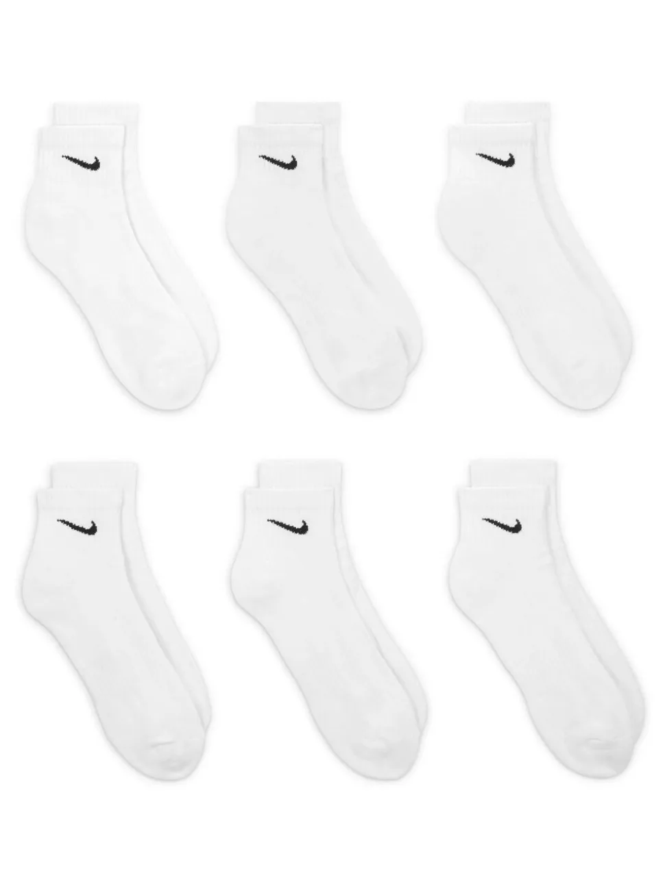 Wit - Enkel - Nike - 6 Paar verzachte sokken voor alle dagen