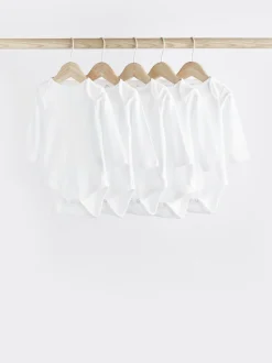 Wit - Essential rompertjes met lange mouwen