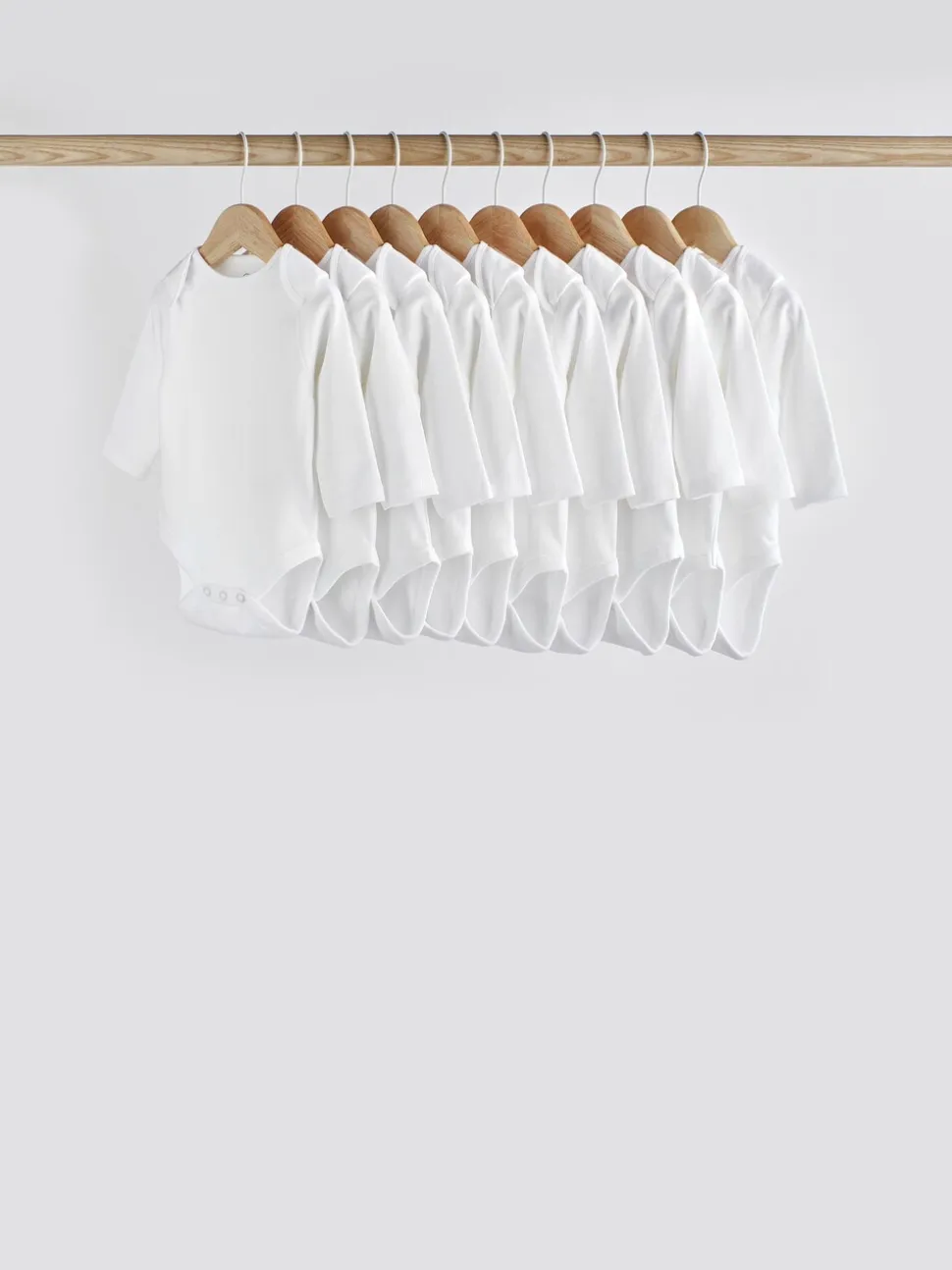 Wit - Essential rompertjes met lange mouwen