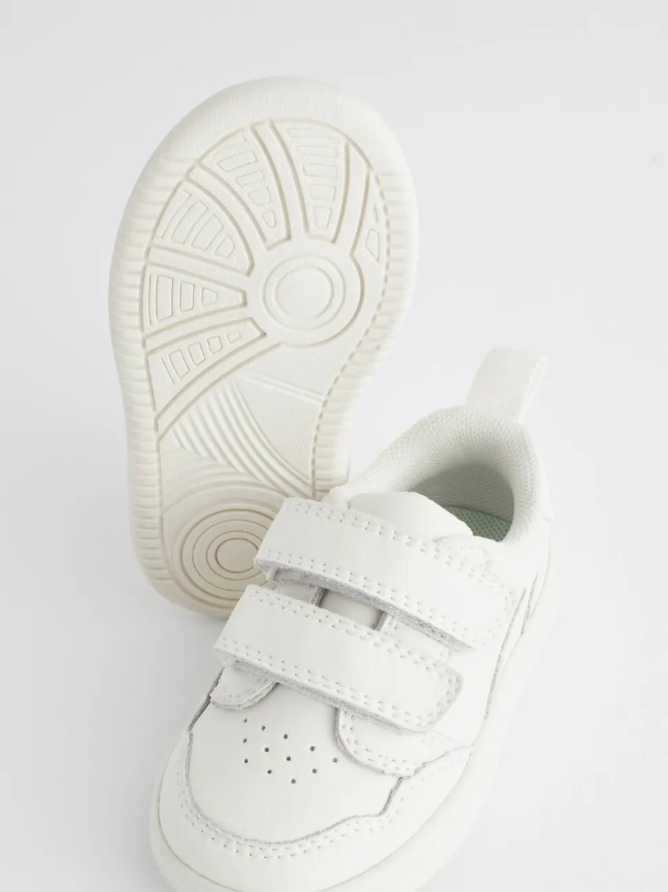 Wit - First Walker babyschoentjes van leer met klittenbandsluiting