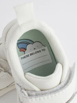 Wit - First Walker babyschoentjes van leer met klittenbandsluiting