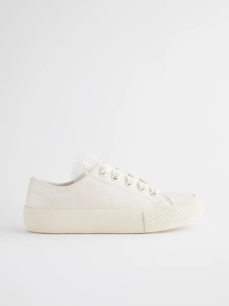 Wit - Gelegenheids-Tulle trainers met Vetersluiting