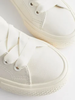 Wit - Gelegenheids-Tulle trainers met Vetersluiting