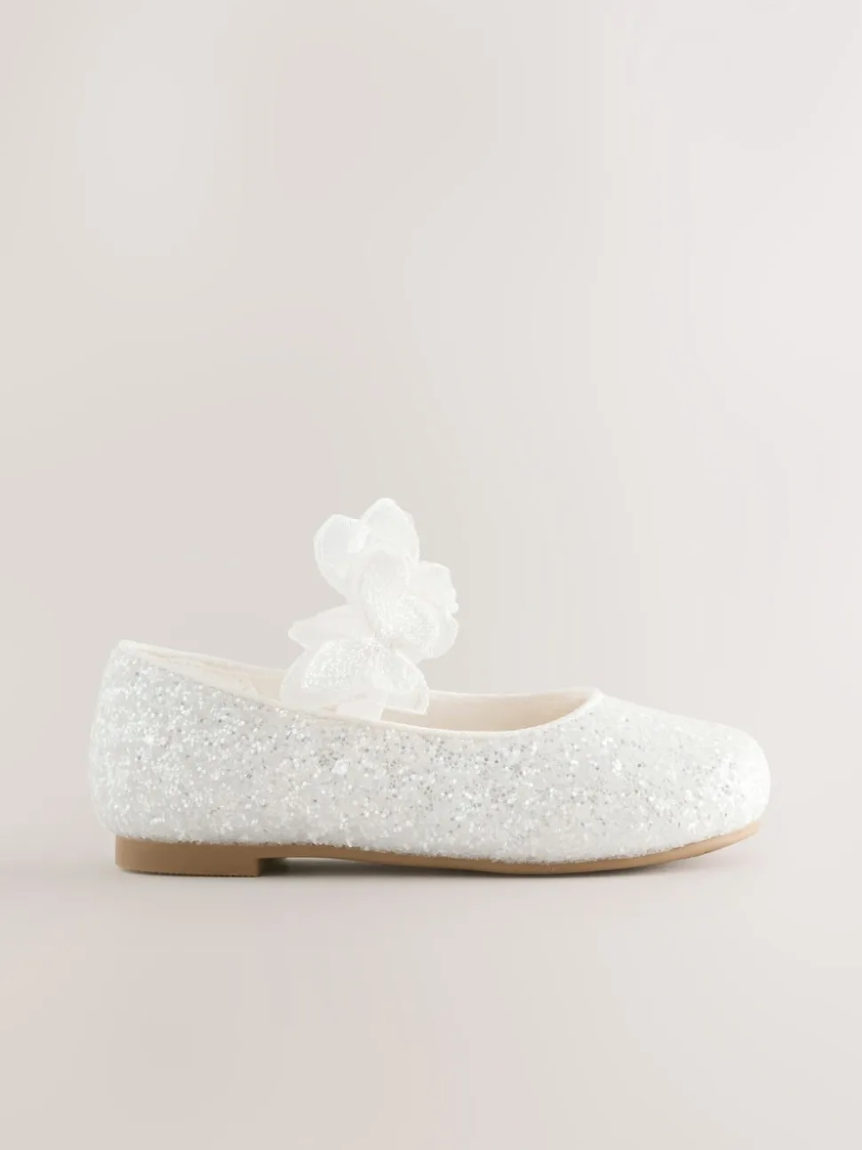 Wit - Glitter vlinderbandjes gelegenheidsschoenen