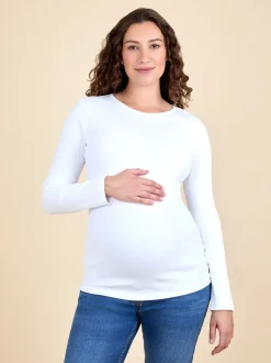 Wit - JoJo Maman Bébé 2-Pack Ribbed Maternity & Nursing Tops