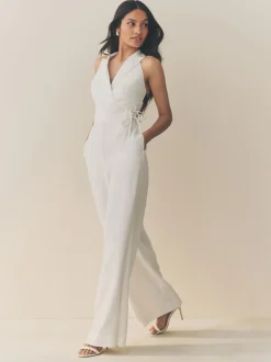 Wit - Jumpsuit met halterhals
