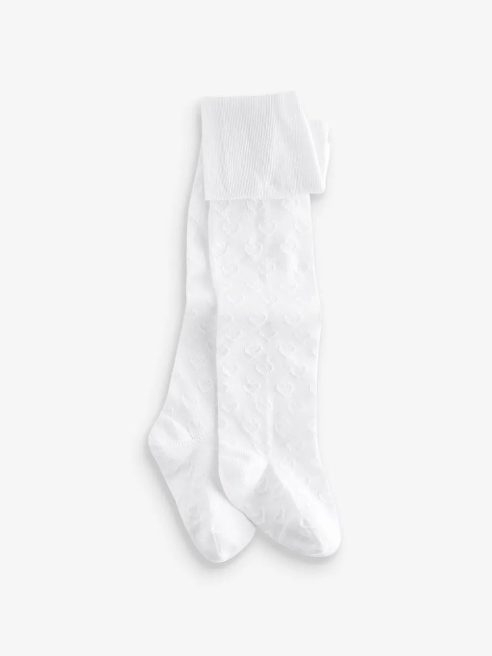 Wit - Katoenrijke maillots met hartjes en textuur