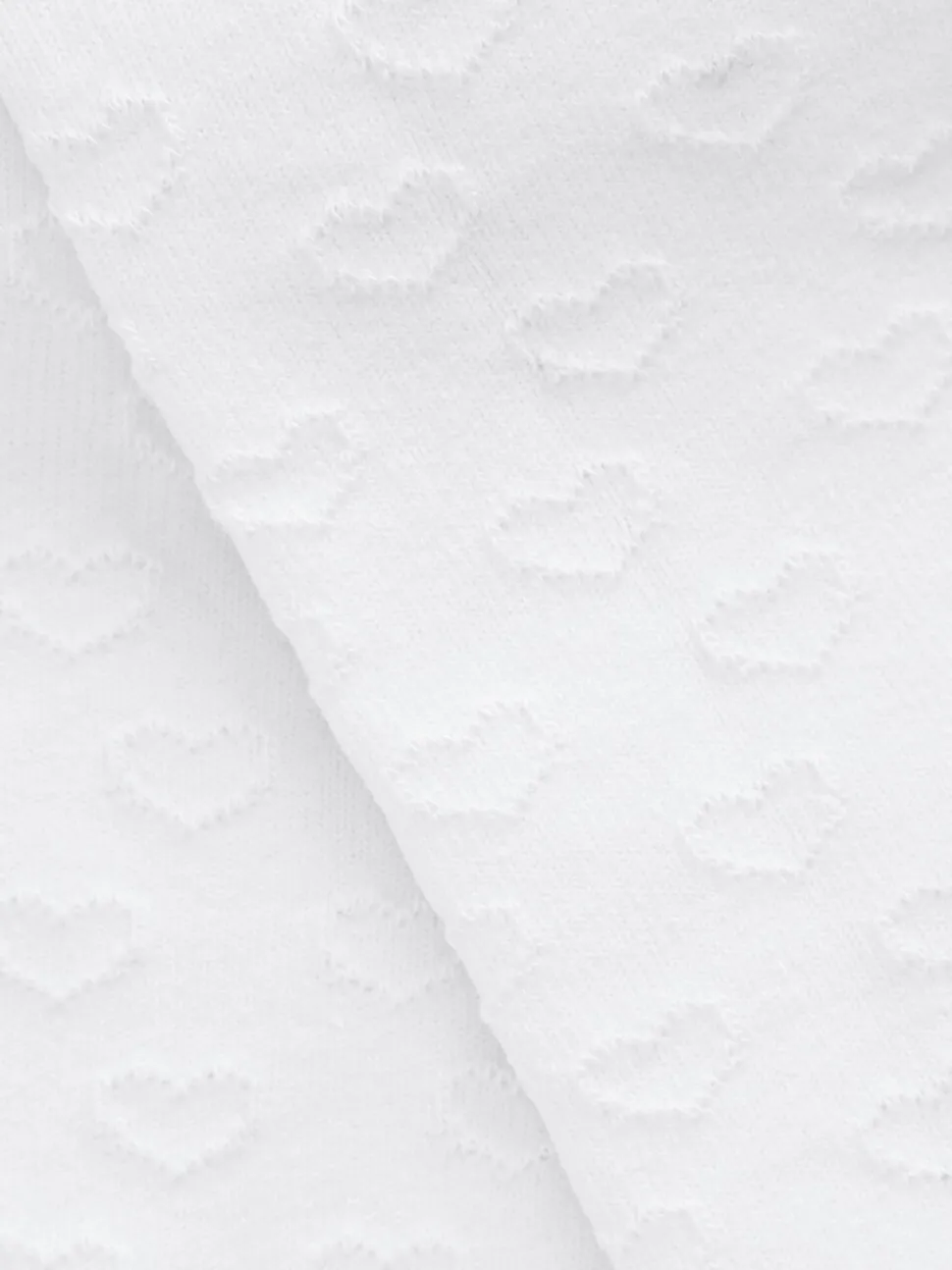 Wit - Katoenrijke maillots met hartjes en textuur