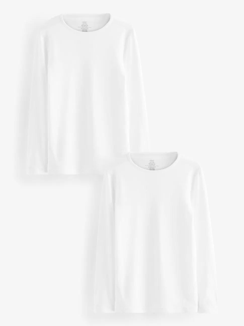 Wit - Kind To Skin T-shirts met lange mouwen 2 stuks (9mnd-12jr)