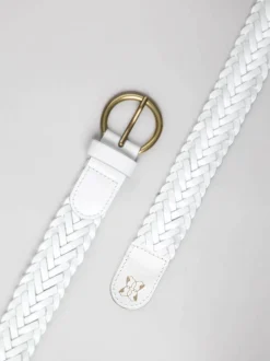 Wit - Lakeland Leather Waverton gevlochten riem