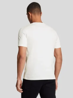 Wit - Lyle & Scott T-shirt met ronde hals van katoen