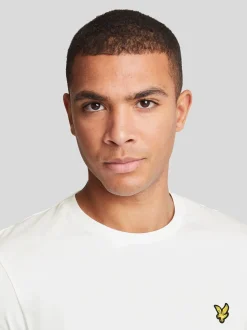 Wit - Lyle & Scott T-shirt met ronde hals van katoen