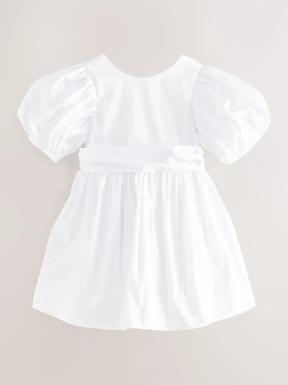 Wit - Meisjesjurk met bloemen en strik van taft (3 mnd - 8 jr)