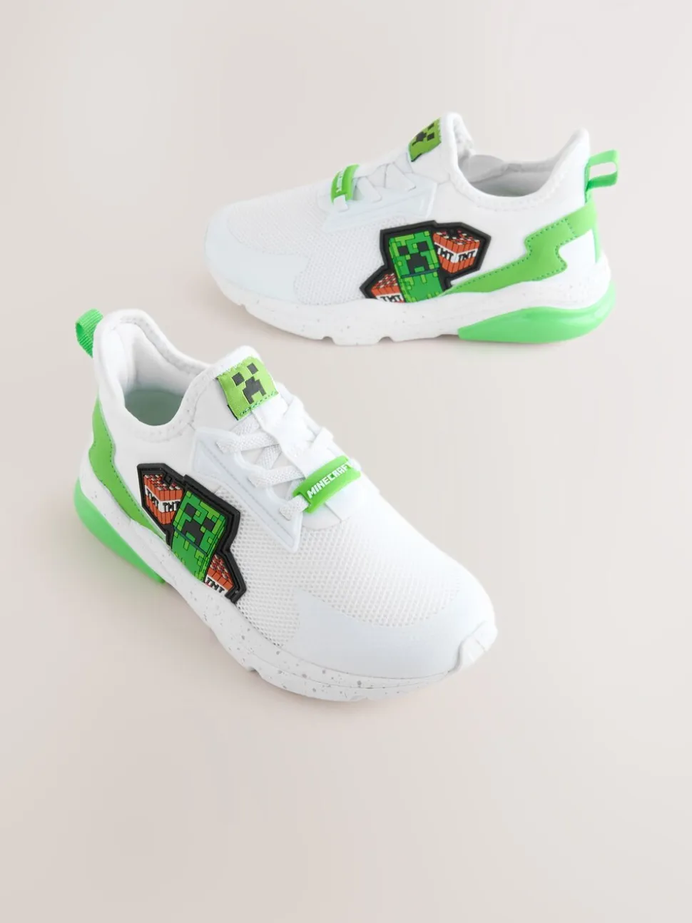 Wit - Minecraft sneakers met elastische veters