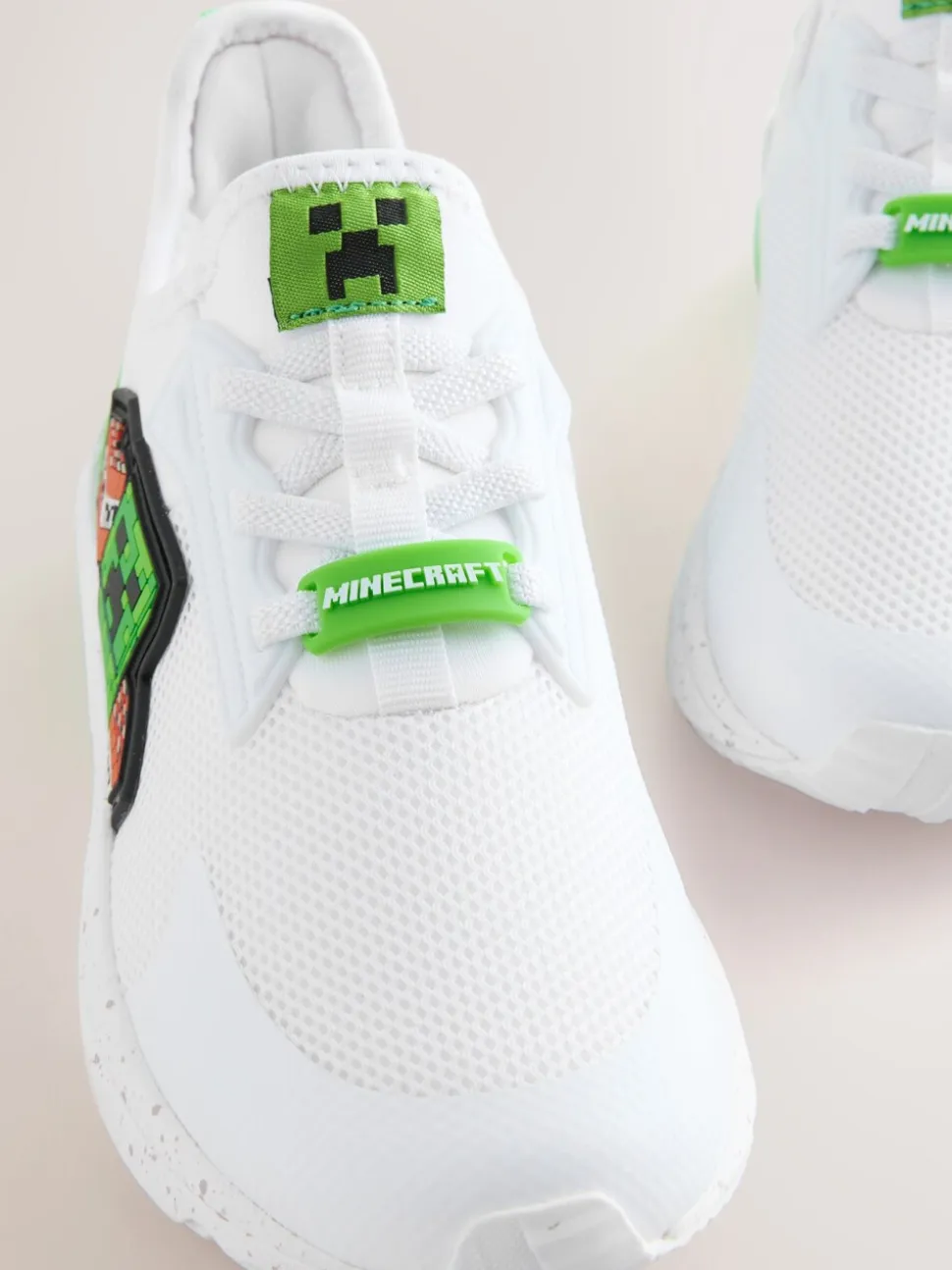 Wit - Minecraft sneakers met elastische veters