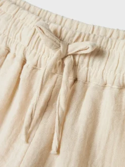 Wit - Name It 100% katoenen linnenlook overhemden met trekkoordsluiting