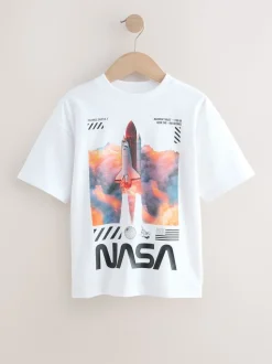 Wit - NASA T-shirt met korte mouwen (3-16jaar)