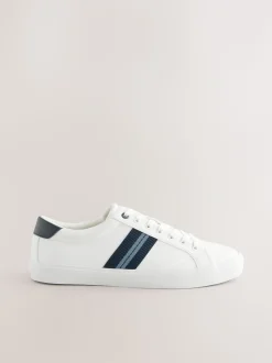 Wit - Nette casual sneakers met zijstreep