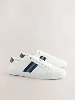 Wit - Nette casual sneakers met zijstreep